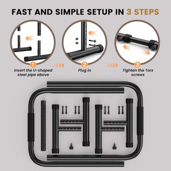 Sportsroyals Dip Bar, Adjustable Parallel Bars for Home Workout, Dip Station with (300/400/1200LBS) Loading Capacity