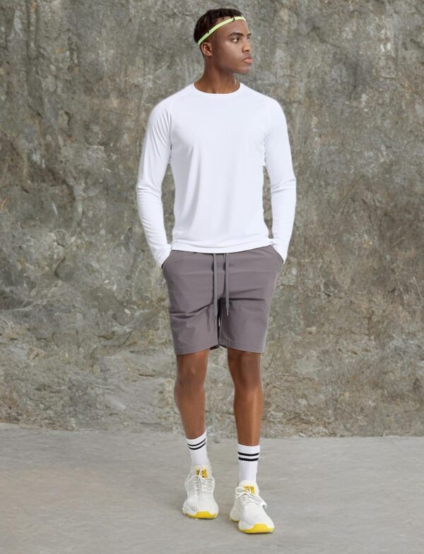 Mens Long Sleeve Workout Shirts Light Weight Quick Dry UV/SPF Athletic T-Shirt Running Hiking with Thumb Holes