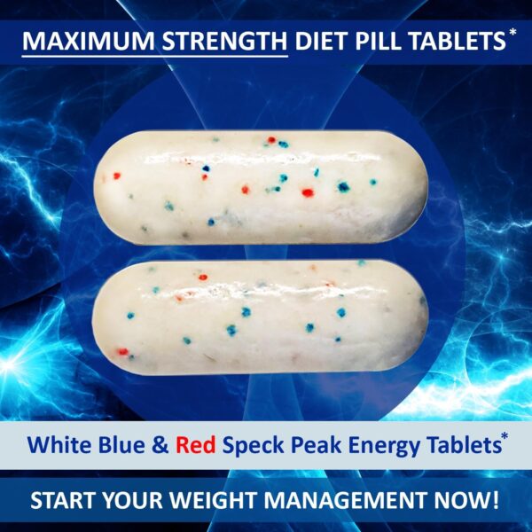 Weight Management Dietary Supplement 120 White Blue Red Speck Tablets Manufactured in the USA Highest Professional Quality