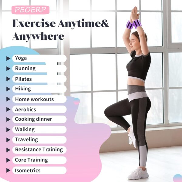 Ankle Weights for Women Men, Adjustable Wrist Weighted Bracelet for Home Gym Workout, Walking, Running, Travel, Pilate, Yoga, Exercise,Barre,Strength Training. Set of 2 (1Lb Each)