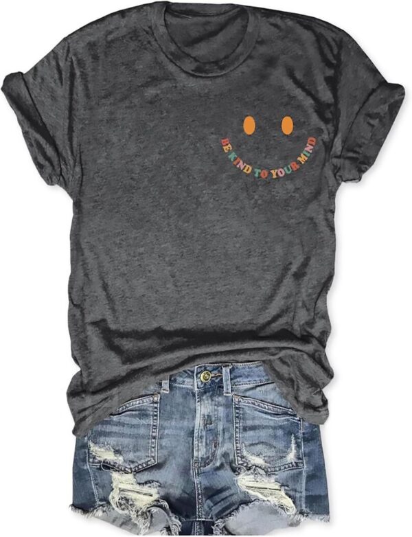 Be Kind Shirt Mental Health Matters Women Tee Kindness Inspirational Teacher Shirts Smile Graphic Tees Tops