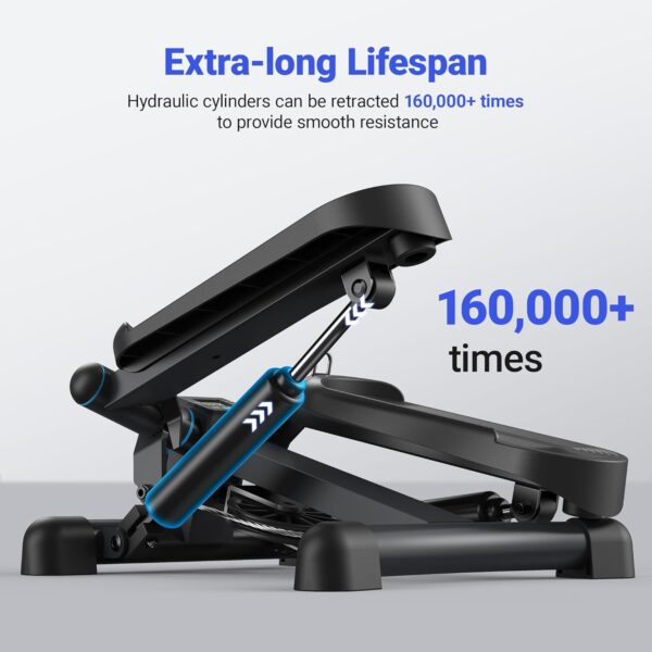 MERACH Mini Stepper for Exercise, Twist Stair Stepper 330LBS Capacity, Stepper Exercise Equipment with Resistance Bands for Full Body Workout at Home