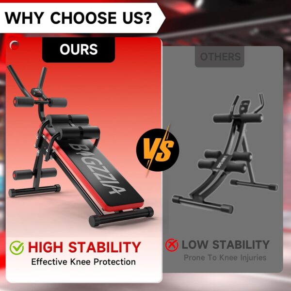 Bigzzia Ab Machine, Ab Workout Equipment Machine for Stomach Workout Foldable Abdominal Trainer for Home Gym Adjustable Ab Exercise Bench Crunch Machine for Core Abdomen