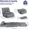 STHOUYN Comfy Floor Chair Bedroom 2 USB Charging Ports, 5-Position Couch Gaming Lounge Chairs Adults, Indoor Folding Lazy Sofa Meditation Arm Dorm Chair Living Room (Grey)