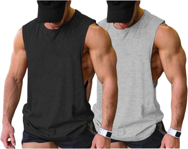 COOFANDY Men Workout Tank Top Gym Bodybuilding Sleeveless Muscle T Shirts Cut Off Shirts