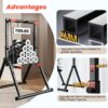 DOBESTS Foldable Power Tower Pull Up Bar Dip Station Adjustable Multifunction Workout Pull Up Tower Station Gym Strength Training Equipment for Home Outdoor, Triangular Legs, Support 700lbs
