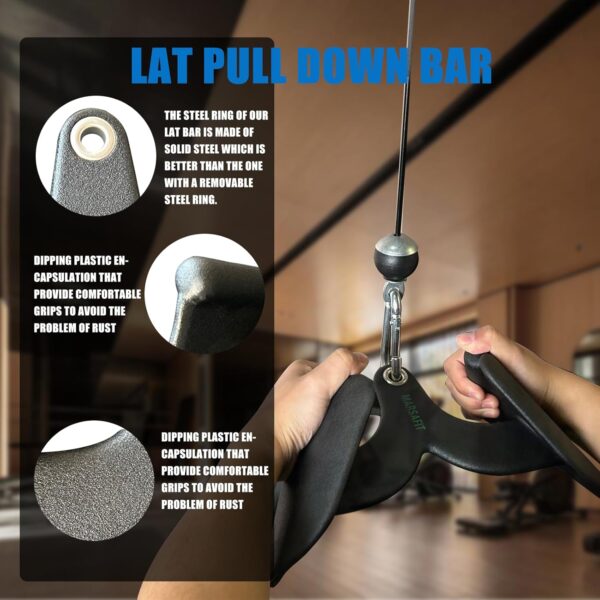 Ergonomic LAT Pull Down Bars, Back and Triceps Strength Training Equipment, (BT0013)