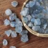 Apengshi 0.97 lb（440g) Natural Celestite About 0.59-1.18in Healing Crystal Tumbled Rough Stone Chakra Raw Stone Meditation Reiki Collection