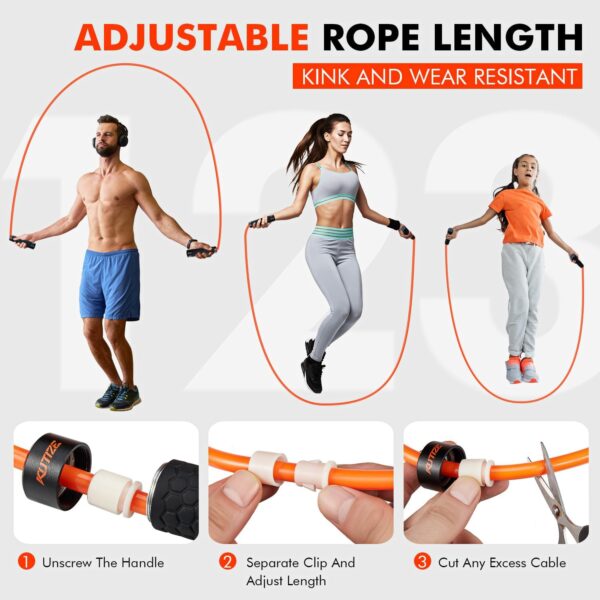 71-Gb7g92nL._AC_SL1500_.jpg Jump Rope, Weighted Jump Rope for Men Women, Adjustable 1lb Heavy Skipping Ropes, Suitable for Boxing, Cardio, Home Fitness, Training Muscle, Home Gym Workout Equipment, Full Body Exercise at Home