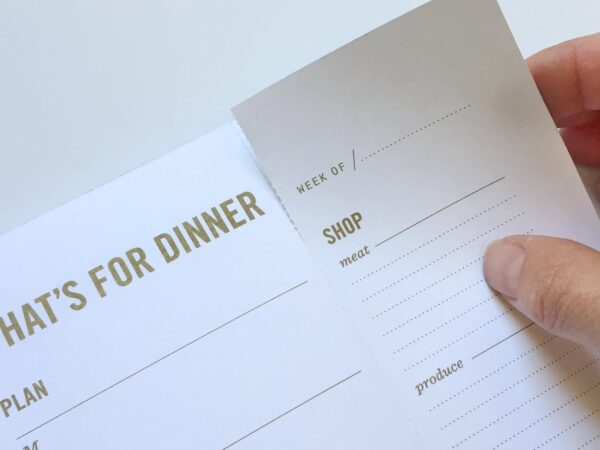 Two Tumbleweeds Meal Planning Notepad - What's for Dinner Weekly Meal Planner and Grocery List Magnet Pad with Tear-Off Shopping List - Family Dinner Menu for Fridge & Meal Prep - 6x9” - 50 Sheets