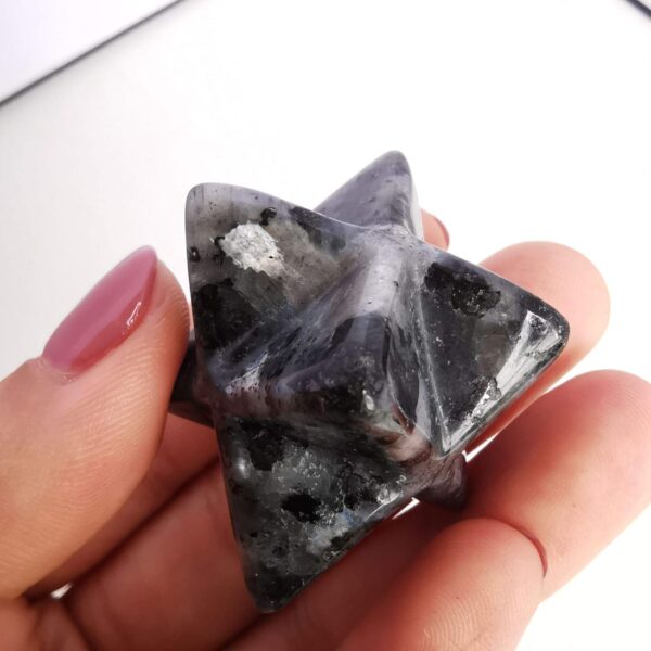 Natural Labradorite Merkaba Crystal Protection Sacred Meditation Energy Generator Healing Chakra Six-Pointed Star 1 Inch