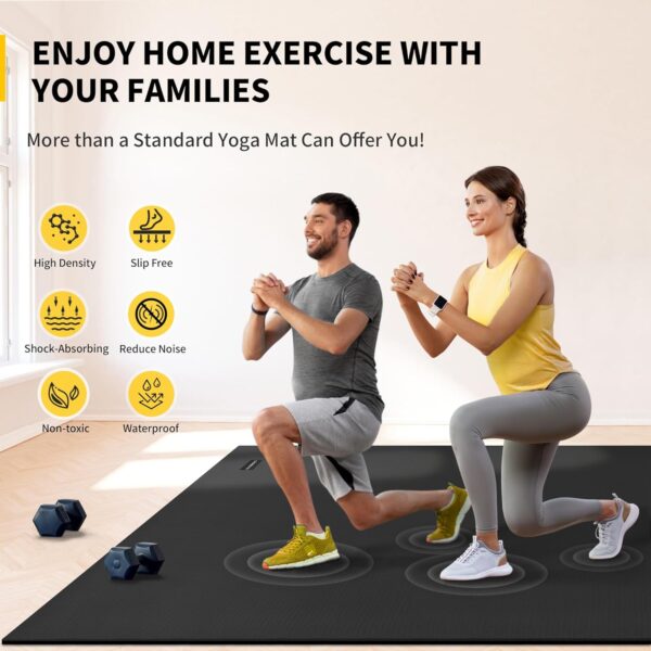 CAMBIVO Large Exercise Mats for Home Workout, 6' x 4' x 7 mm Extra Thick Workout Mats for Home Gym, Gym Mats for Jump Rope, Weights, Cardio, Fitness, Shoe-Friendly