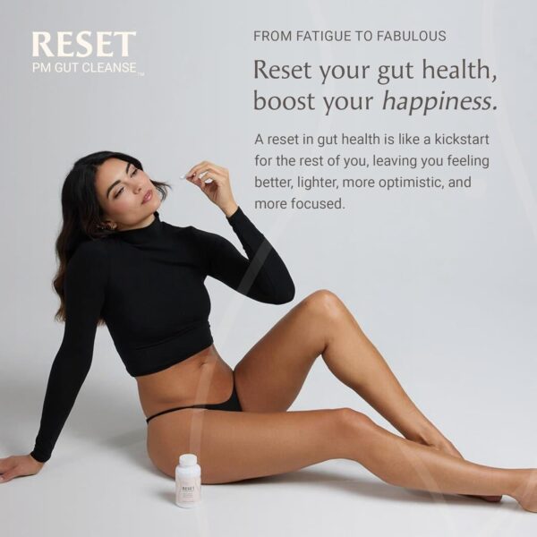 Paulina FITNESS Reset Overnight Digestive Aid, Bloating Relief, & Gut Health Supplement | Natural Detox & Digestive Cleanse to Support Weight Management and Relieve Constipation | 90 Capsules