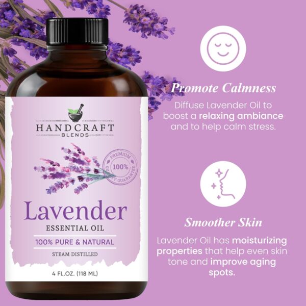 Lavender Essential Oil - Huge 4 Fl Oz - 100% Pure and Natural - Premium Grade Essential Oil for Diffuser and Aromatherapy