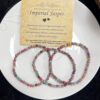 4mm Natural Healing Gemstone Bracelet Handmade Yoga Stretch Elastic Bracelet Stress Relief Crystal Jewelry for Men and Women (4mm Imperial Jasper)