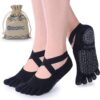 Ozaiic Yoga Socks for Women with Grips, Non-Slip Five Toe Socks for Pilates, Barre, Ballet, Fitness