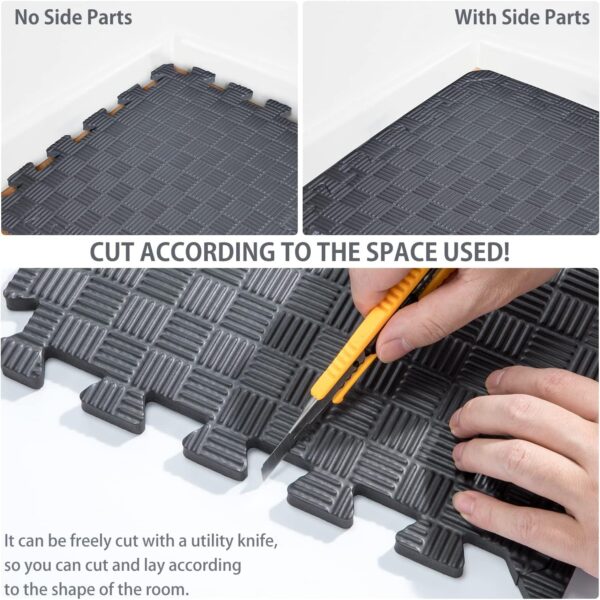 Gym Flooring Puzzle Exercise Mats: Sportneer 1/2" Thick 12" x 12" Interlocking Floor Mats EVA Foam Exercise Tiles for Home Gym Fitness Equipments with Border Waterproof Workout Anti-Slip Mat 12 Sqft/17.4 Sqft