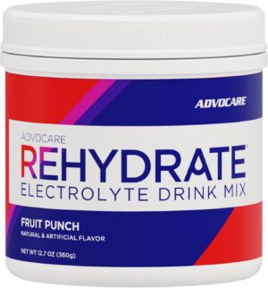 AdvoCare Rehydrate Electrolyte Drink Mix - Hydration & Recovery Drink with Sodium, Potassium & More - Fruit Punch, 12.7 oz