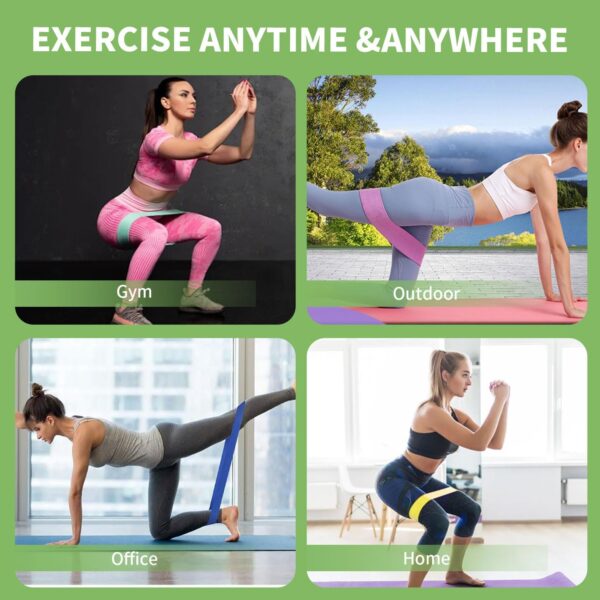 Non-Slip Fabric Resistance Bands for Working Out, Loop Exercise Bands for Booty Leg, Butt, Glute, Stretch Workout Bands for Women & Men, Hip Elastic Bands for Home Gym Fitness, Yoga, Pilates
