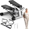 DUMOS Steppers for Exercise at Home, Mini Stair Stepper with Resistance Bands, Portable Full Body Workout Stepper Machine Adjustable Foot Twist Stepper for Fitness