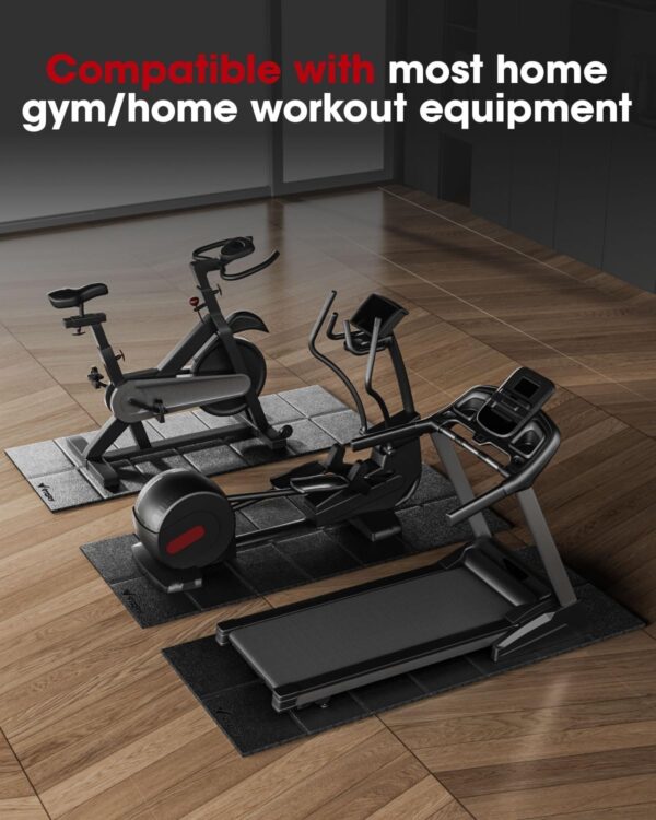Treadmill Walking Pad Mat for Carpet Floors 72x32'', 1/4“Thick Treadmill Mat for Hardwood Floors,Mat for Under Treadmill/Bike Carpet,Foldable Exercise Equipment Mat,Non-Slip,Noise&Shock Reduction