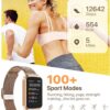 Smart Watch Health Fitness Tracker with 24/7 Heart Rate, Blood Oxygen Sleep Monitor, 110+ Sports Modes, Step Calorie Counter Pedometer IP68 Waterproof (Gold, 1.57)
