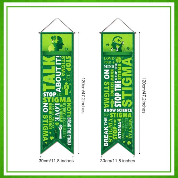 Blulu 2 Pcs Classroom Decorations Motivational Porch Sign inspirational Door Banner Decor for Indoor Outdoor Wall School Office Supplies(Mental Health Awareness)