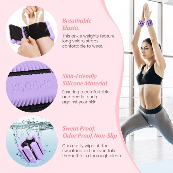 Ankle Weights Set of 2, Adjustable Wrist & Ankle Weights for Women Men Kids, Strength Training Wearable Leg Arm Weight for Yoga, Dance, Ballet, Running, Swimming, Gym