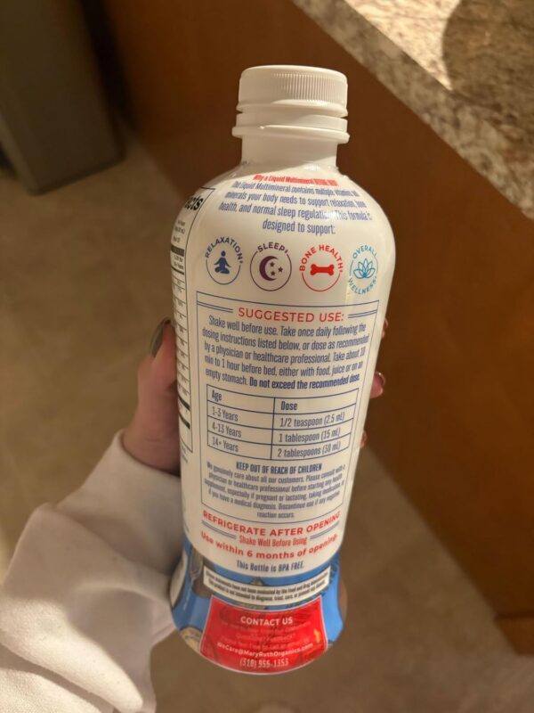 MaryRuth Organics Liquid Nighttime Multimineral Sleep Supplement | Sugar Free | Calm Magnesium Citrate| Calcium Magnesium Zinc | Available in 4 Flavors | Vegan | Gluten Free | 32 Servings