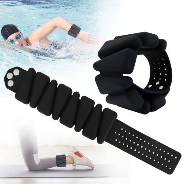 Prodigen Wrist & Ankle Weights for Women, Wearable Silicon Arm & Leg Weights, Size Adjustable Ankle Weights，Wearable Bracelet for Strength Training Walking Running Yoga Pilates Jogging for Men Set of 2