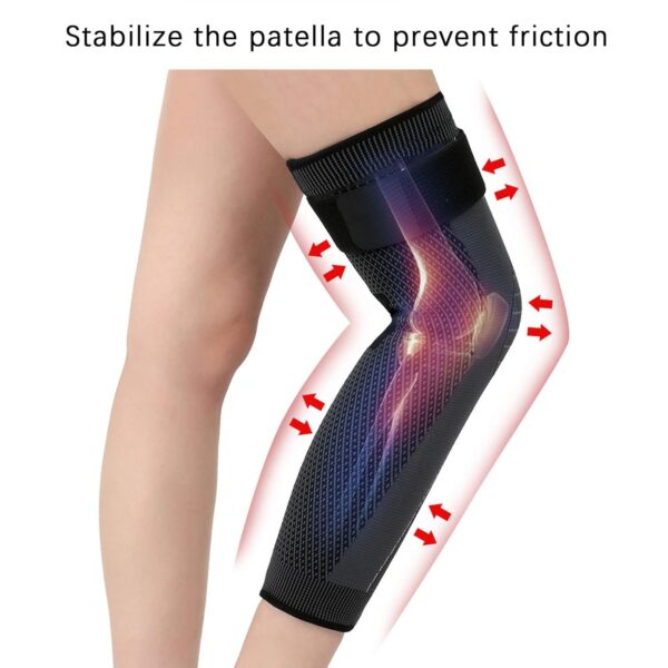 Sport Compression Kneecap Lengthen Outdoor Fitness Bandage Leg Guard Sleeve Gear for Unisex (L)