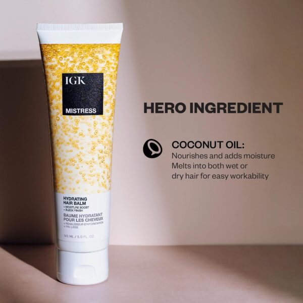 IGK MISTRESS Hydrating Hair Balm | Lightweight + Frizz Control + Shine | Vegan + Cruelty Free |
