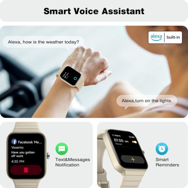 Fitpolo Smart Watch for Men Women,1.8” Touchscreen, Bluetooth Call, Alexa Built-in,24/7 Heart Rate SpO2 Monitor, Step Counting, Sleep Tracking,IP68 Waterproof Fitness Tracker Watch for Android iPhone