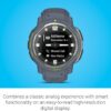 Garmin Instinct Crossover, Rugged Hybrid Smartwatch, Analog Hands and Digital Display, Blue Granite