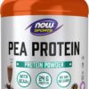 NOW Foods Sports Nutrition, Pea Protein 24 g, Easily Digested, Creamy Chocolate Powder, 2-Pound
