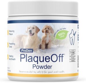 ProDen PlaqueOff Powder for Dogs & Cats - Pet Dental Care Supplement for Teeth Cleaning & Oral Health - Dog Breath Freshener & Plaque Remover - 180 g