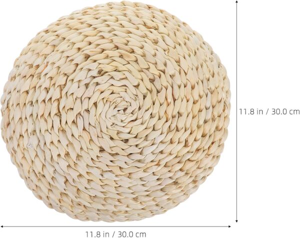 1Pc Round Handmade Straw Weaving Cushion Tatami Floor Pillow for Yoga Meditation and Worship Soft Hand-Woven Seat Mat for Home Decor