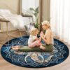 Round Meditation Pilates Yoga Mat Luxury Suede Large Yoga Mat Natural Rubber Non-Slip Base is ery Suitable for Meditation, Stretching, Yoga Environmental Protection, Fitness Exercise, Home and Outdoor. 140CM Diameter