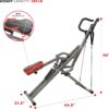 Sunny Health & Fitness Row-N-Ride PRO, Full Body Combo Squat Machine w/Optional Resistance Band, Easy Setup Ab Workout Exercise Equipment for Home, Whole Body Cardio, Optional SunnyFit App Connection