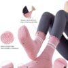 Yawlsow Pilates Socks for Women Cute Ruffle Yoga Socks Frilly Barre Non Skid Athletic Crew Grip Sticky Socks Workout Hospital