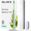 SURI Electric Toothbrush—Sustainable Electric Toothbrushes Adults, Slim Sonic Toothbrush & Accessories, 40-Day Battery, Travel Toothbrush with UV Cleaning Case, Ideal Christmas Gifts for Women & Men