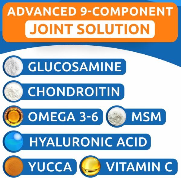 Bark&Spark Senior Advanced Glucosamine Chondroitin for Dogs - Hip Joint Pain Relief Pills - Old Dog Joint Supplement Large & Small Breed - Hip Joint Chews Joint Health Care Vitamin Treats - 120Ct
