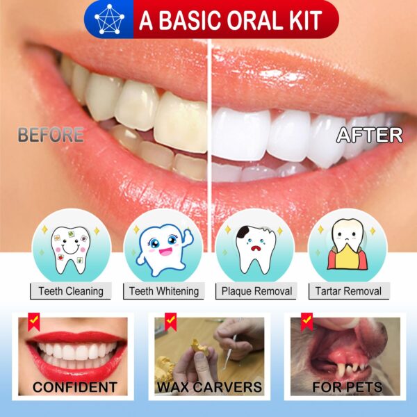 Dental Tools, Dental Pick for Teeth Cleaning, Stainless Steel Hygiene Kit with Tooth Scraper Plaque Tartar Remover - with Case