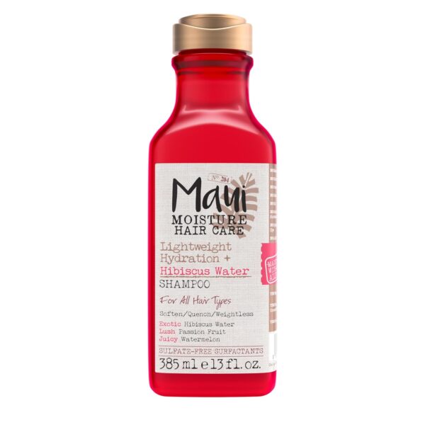 Maui Moisture Lightweight Hydration + Hibiscus Water Shampoo for Daily Moisture, No Sulfates, 13 fl oz