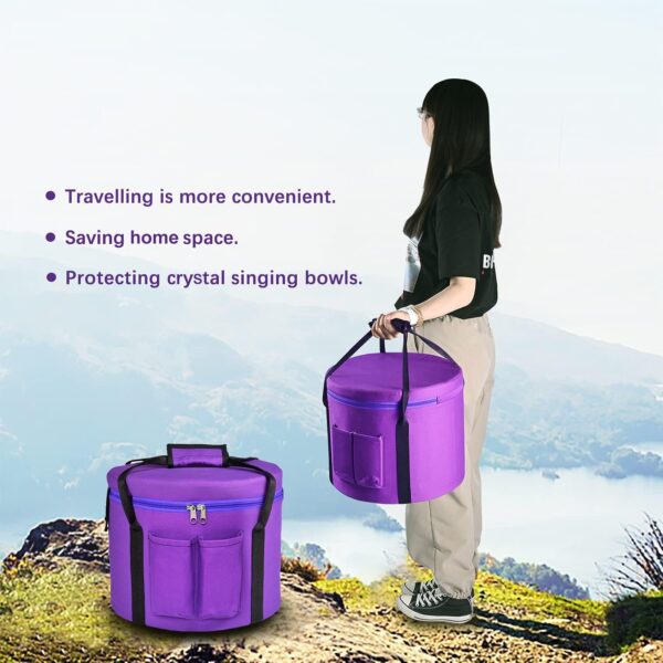 Set Of 7 PCS 440HZ 6-12 Inch Colored Frosted Chakra Quartz Crystal Singing Bowls Sound Healing Instrument with 2 PCS Travel Carry Case Bag for Meditation