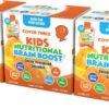 Cover Three Kids Brain Supplement Smoothie, Omega 3 Liquid Childrens DHA Fish Oil - Emotional, Physical Health - Focus and Attention, Heart, Vision Support, 20 Pouches (Orange) (3 Boxes)