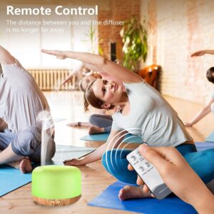 Oil Diffuser Humidifier 300ML,Electric Ultrasonic Air Aroma Diffusers Vaporizer,Scent Mist Defuser with Remote,Auto-Off,7led Color Changing Light for Large Bed Room,Home,Office
