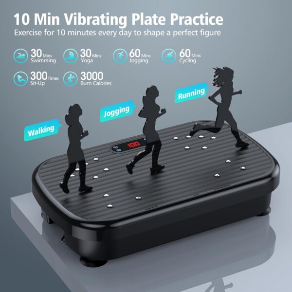 Vibration Plate Exercise Machine, Vibration Plate for Lymphatic Drainage 330 Lbs Capacity Whole Body Vibration Platform Machines Helps Weight Loss Shaping Toning Wellness Home Gyms Office