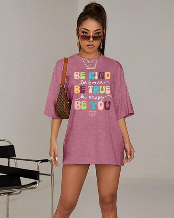 Be Kind Shirt Women Oversized Kindness Shirts Cute Teacher Graphic Tee Motivational Positive Message Short Sleeve Top