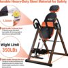 Inversion Table for Back Pain Relief, 350 lbs Capacity Strength Training Inversion Equipment, Decompression Table for Pain Therapy Training with Safe Belt & Comfortable Ankle Holders
